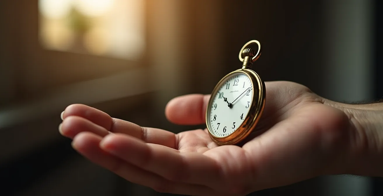 Horloge vintage avec aiguilles floues symbolisant le temps maîtrisé